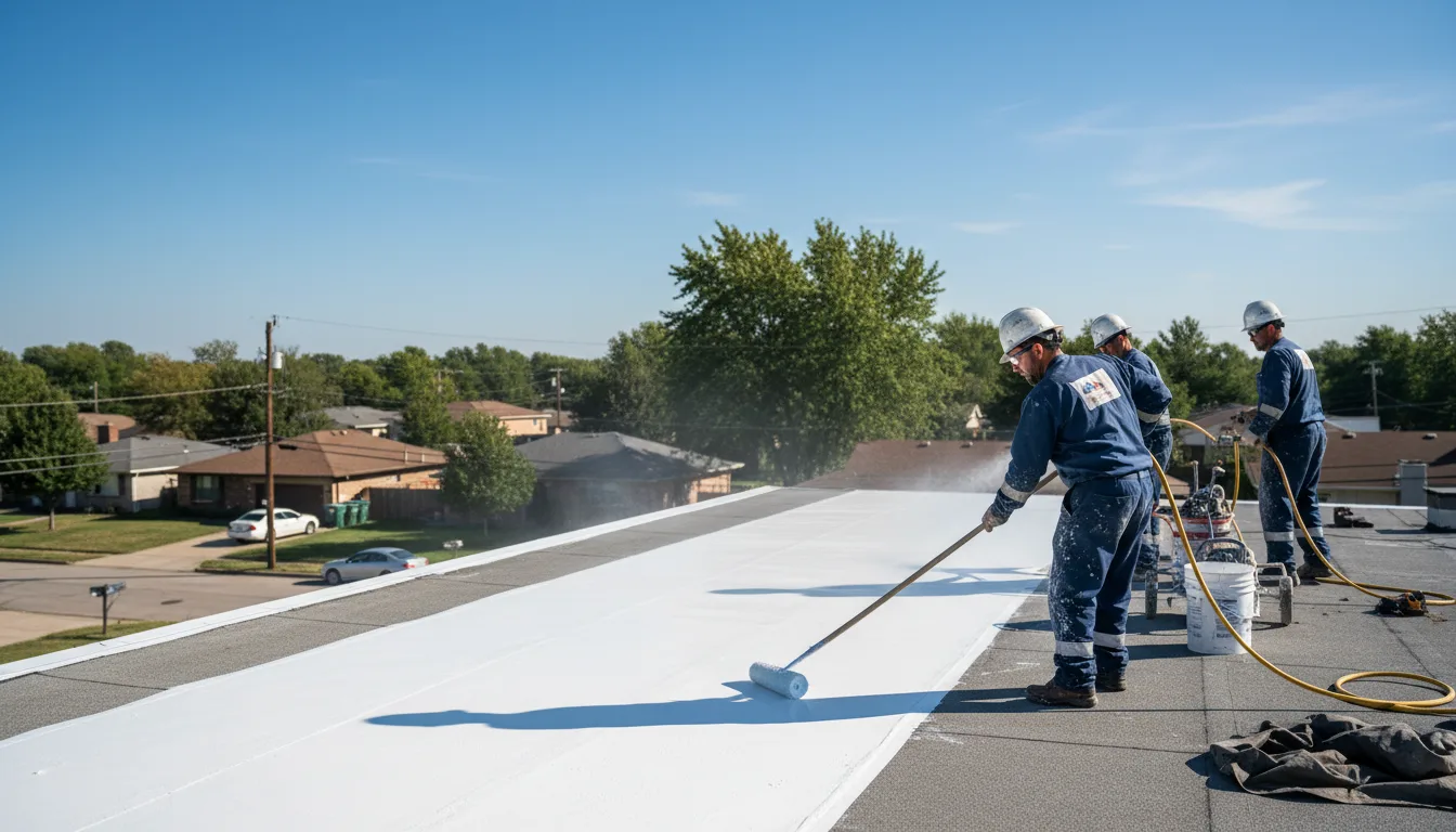 Commercial roof coating in Vian, OK near me